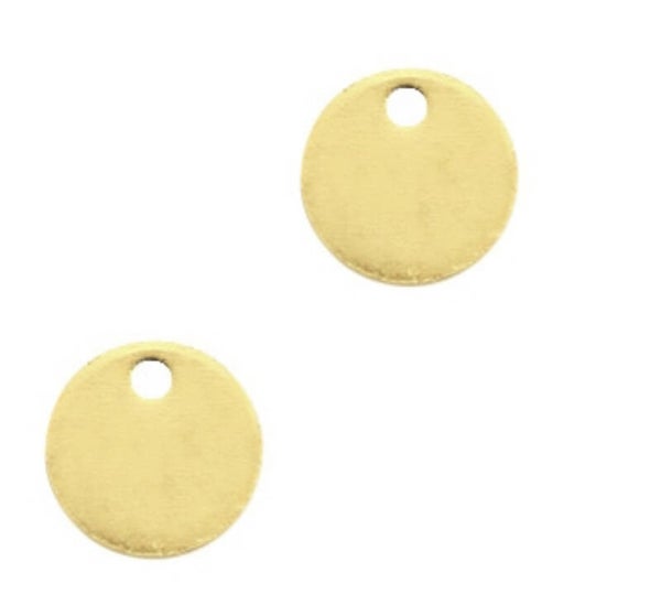 DQ metaal bedel / muntje goud 8mm