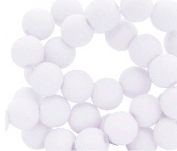 6mm Acryl kralen matt ice grey 