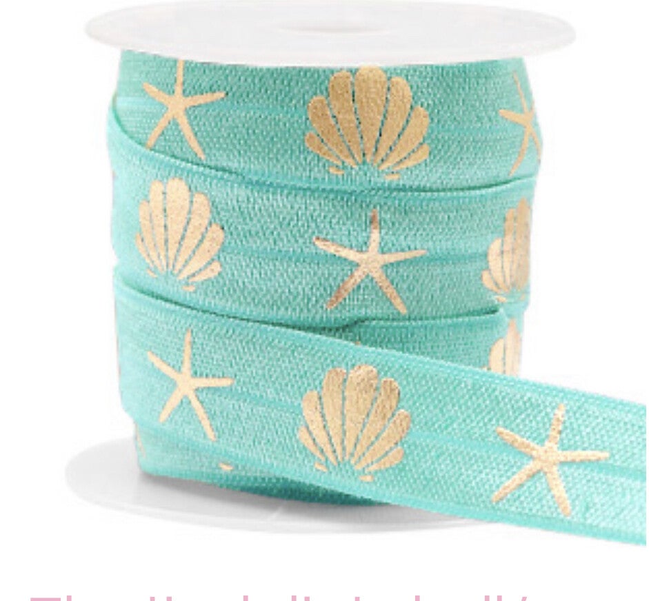 Elastisch ibiza lint seashell turqoise 