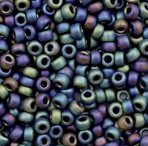 Miyuki 8/0 rocailles 3mm opaque matte AB black 8-401 fr