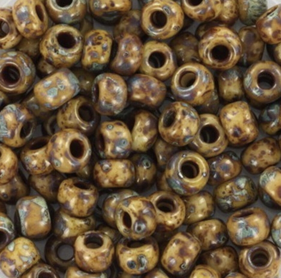 Miyuki 6/0 4mm opaque picasso brown 6-4517