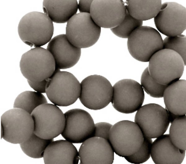 6mm Acryl kralen matt frost grey taupe