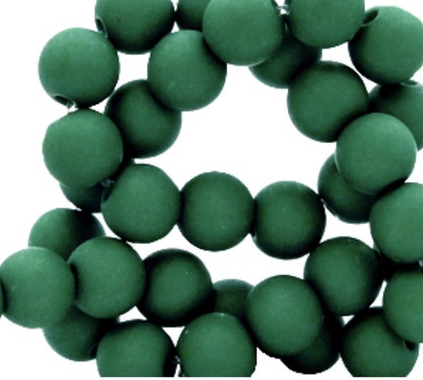 6mm Acryl kralen matt fir green 