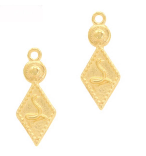 DQ metaal bedel / hanger boho snake goud.