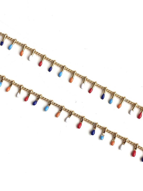 Stainless steel jasseron color beads  Multi color