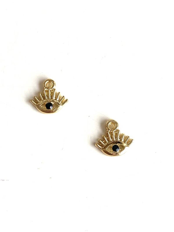 Bedel / hanger oog Goud / zwart 10mm