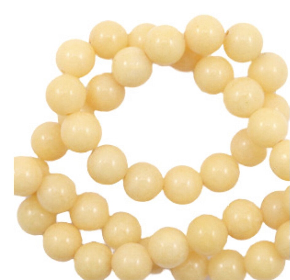 6mm natuursteen kralen Jade warm yellow