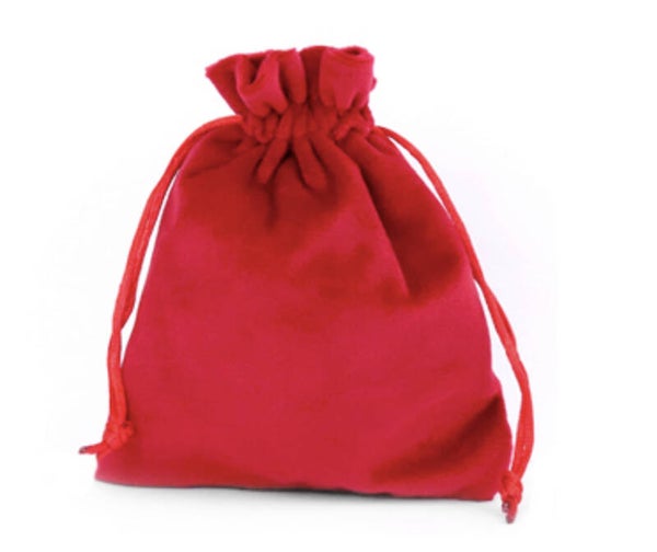 Velvet Sieradenzakje 12x15cm Red. 