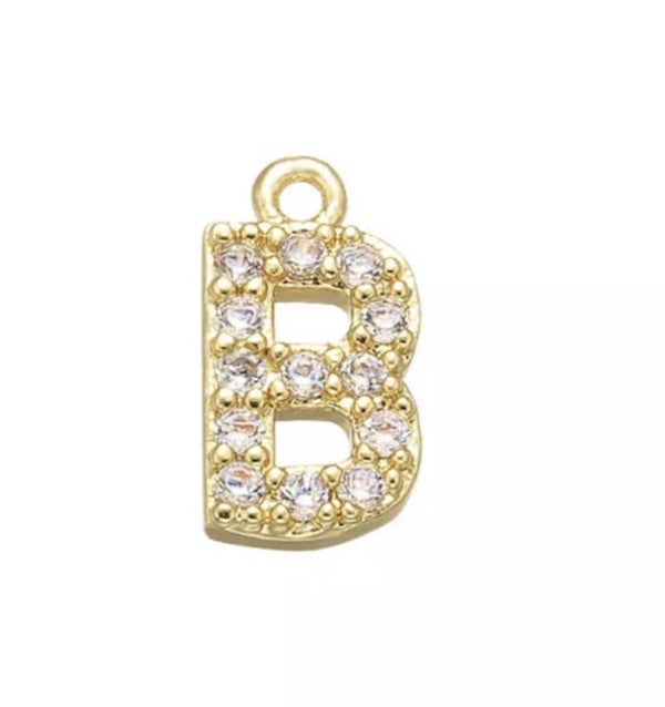Bedel zirkonia goud letter B.