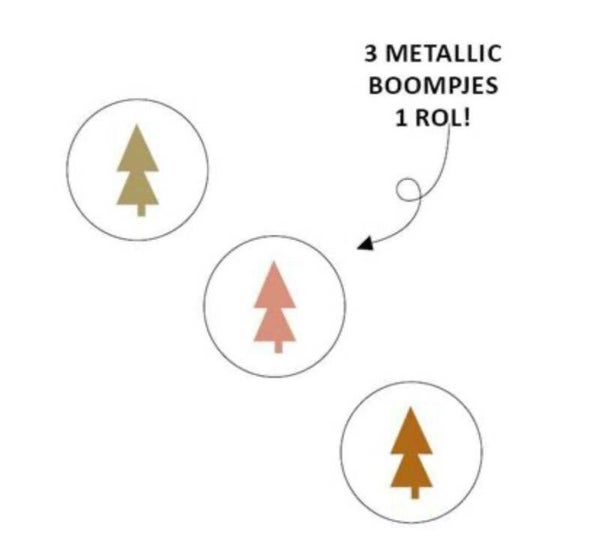 Sticker metallic tree 3 assortie 