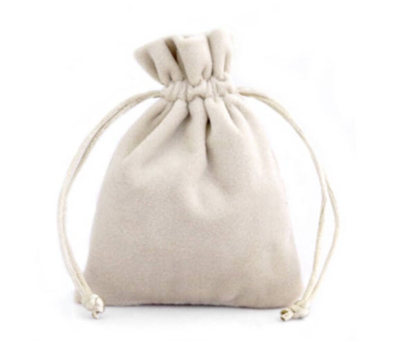 Velvet Sieradenzakje 9x12cm Beige