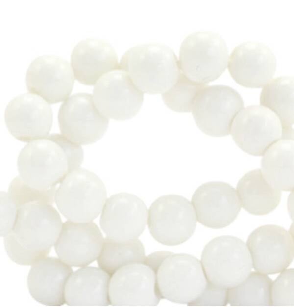 Glaskralen 4 mm opaque White
