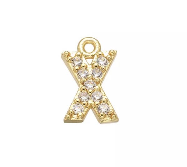 Bedel zirkonia Letter X goud.