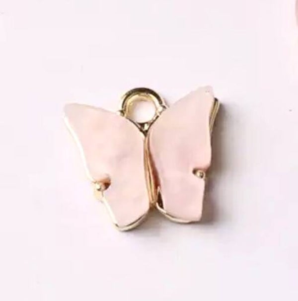 Bedel / hanger Butterfly pink - Gold 