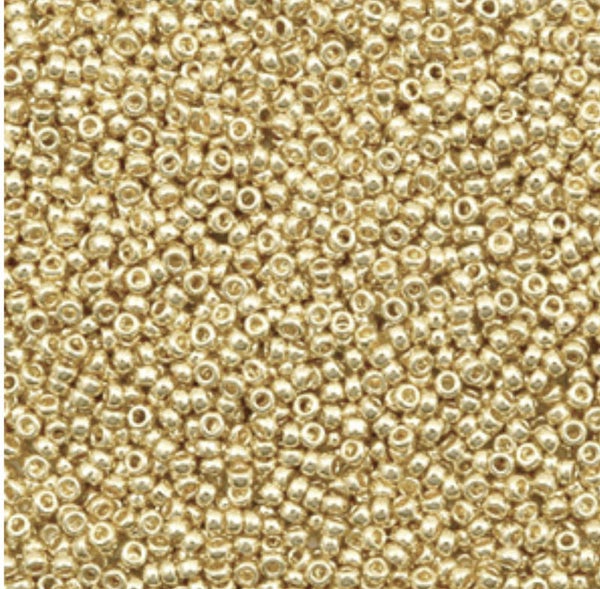 Miyuki Rocailles 15/0 duracoat galvanized champagne gold