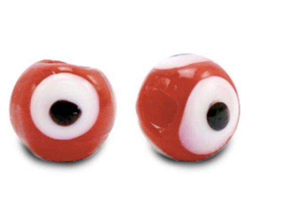 Evil Eye glaskralen 6mm Red.