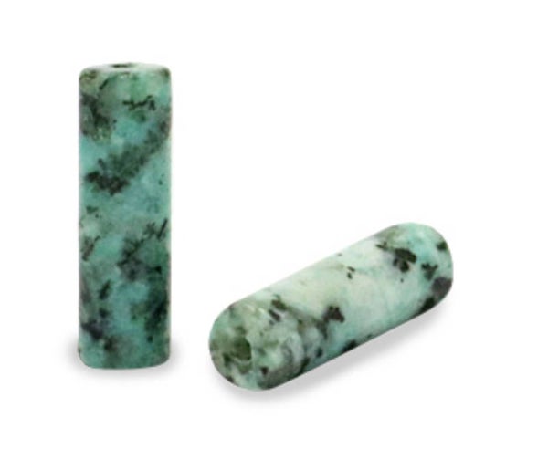 Natuursteen kralen tube 13x4mm turquoise green