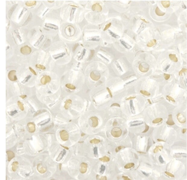 Miyuki 6/0 4mm rocailles Silverlined crystal 6-1