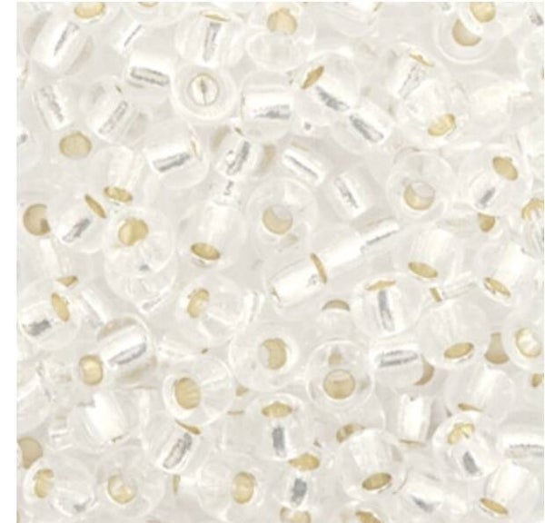 Miyuki 4mm 6/0 rocailles Silverlined crystal 6-1