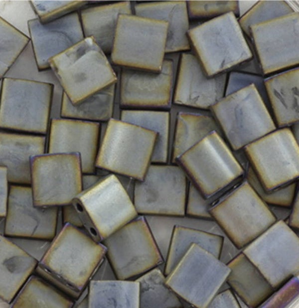 Miyuki tila 5x5mm Metallic matte silver grey