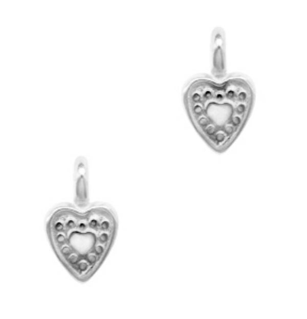 DQ metaal bedel hart zilver 