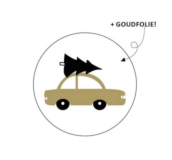 Sticker kerstboom op auto 