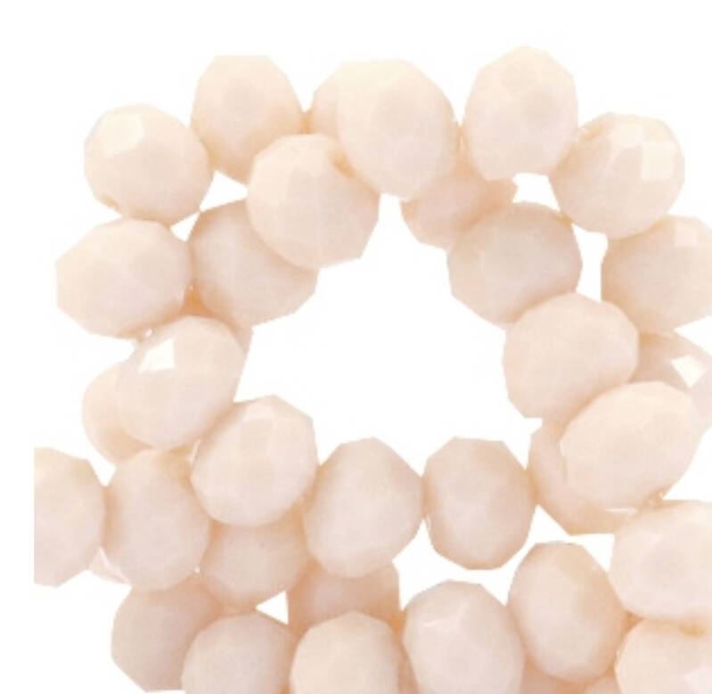 Facet kralen 8x6mm Bisque beige