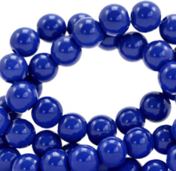 Glaskralen 4 mm opaque Strong blue