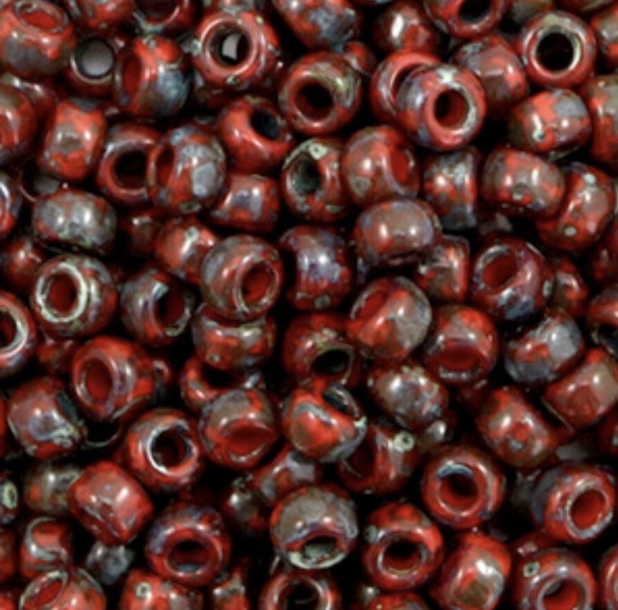 Miyuki 6/0 opaque Picasso red 6-4513