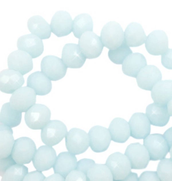 Facet kralen 4x3mm Bleached Aqua blue