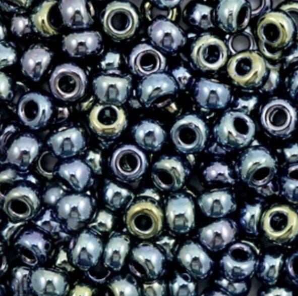 Miyuki 6/0 4mm rocailles Metallic iris gunmetal 6-456