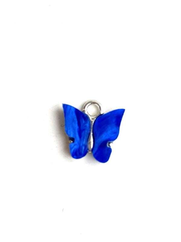 Bedel / hanger Butterfly blue - zilver