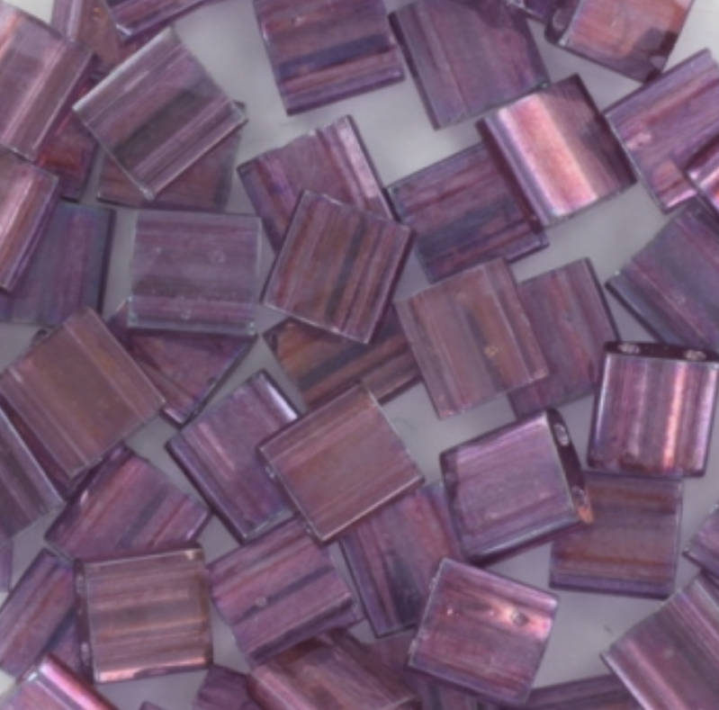 Miyuki tila 5x5mm. Gold luster light amethyst 