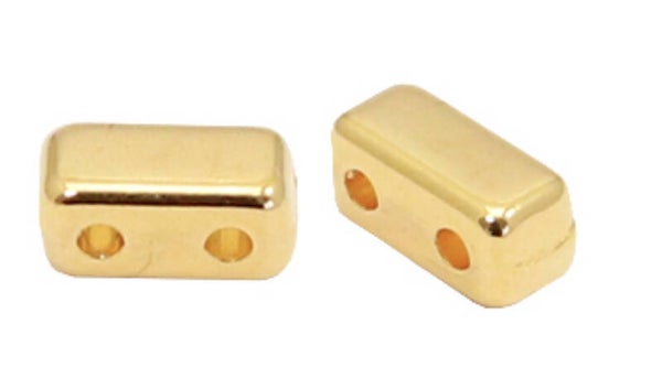 DQ metaal kraal duo beads rectangle goud 