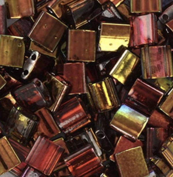 Miyuki tila 5x5mm Chech coating magic wine.