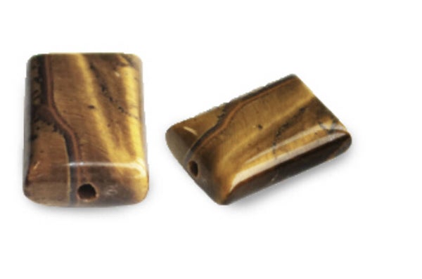 Edelsteen kralen rechthoekig tiger eye brown