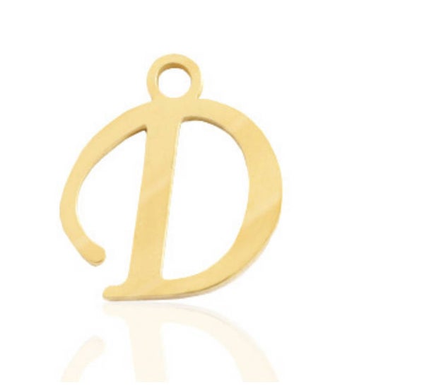 Stainless steel initial / letter D
