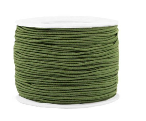Gekleurd elastisch draad 1,2mm Olive green 