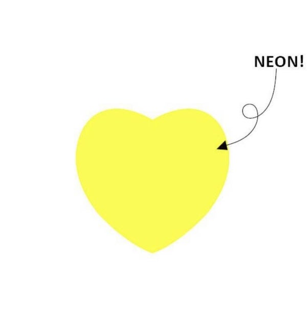 Sticker hart neon geel 
