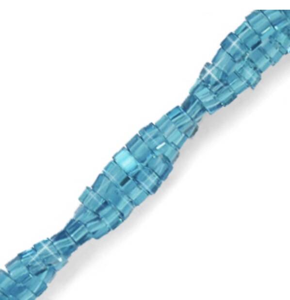 Facet kralen top quality cube 2x2mm Mosaic blue-pearl shine coating