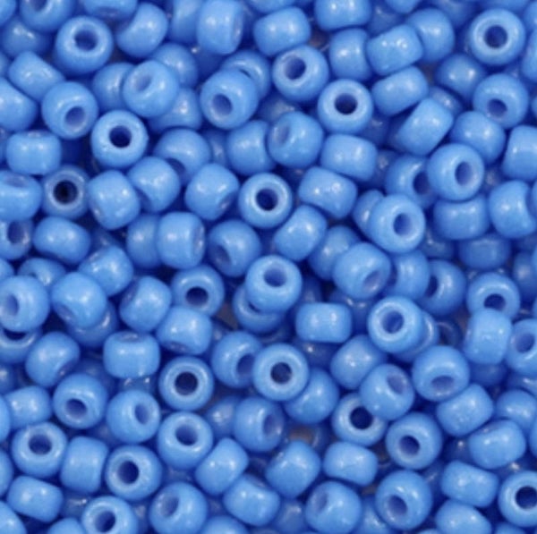 Miyuki rocailles 8/0 3mm Duracoat opaque delphinium blue 8-4484