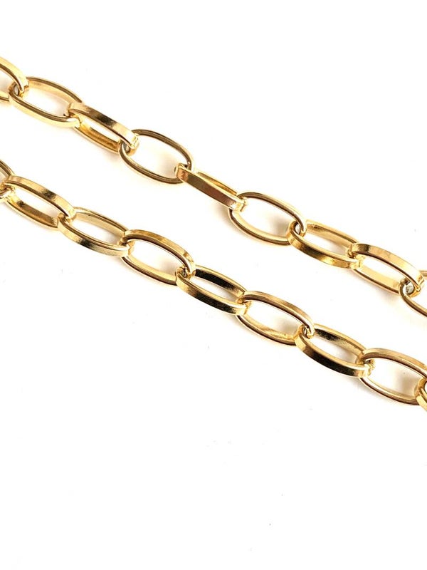 Stainless steel Jasseron goud ovale schakel 7x13mm.