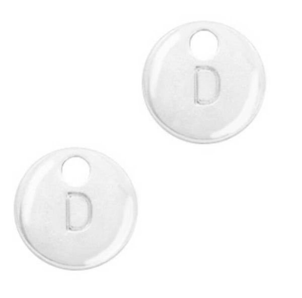 Metaal bedel initial D Antiek zilver (nikkelvrij)