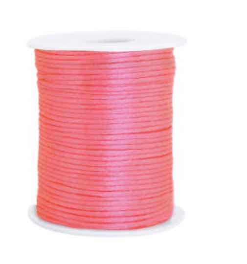 Satijn koord 1,5 mm Fluor Pink 4 meter