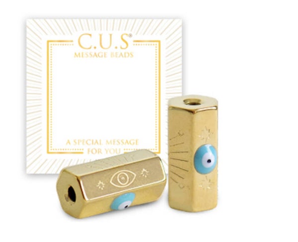 C.U.S. Message Beads Evil eye Gold