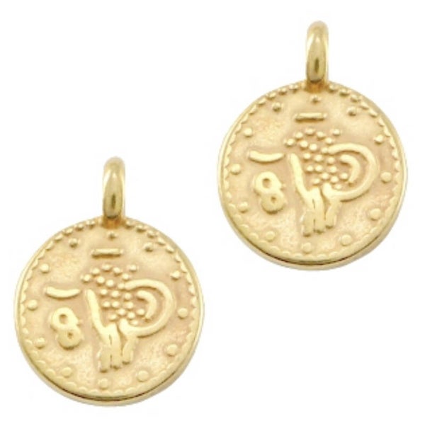 DQ muntje goud 9,5x7,5 mm nikkelvrij