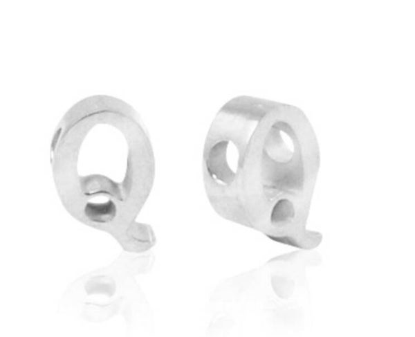 Stainless steel kraal / hanger Letter Q zilver