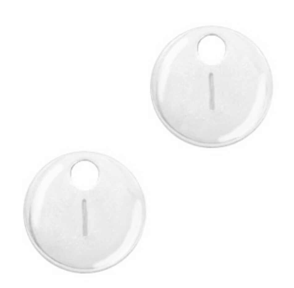 metaal bedel initial i zilver  (nikkelvrij)