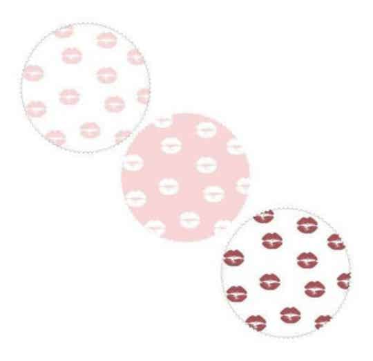 Sticker kusjes rond 3 soorten