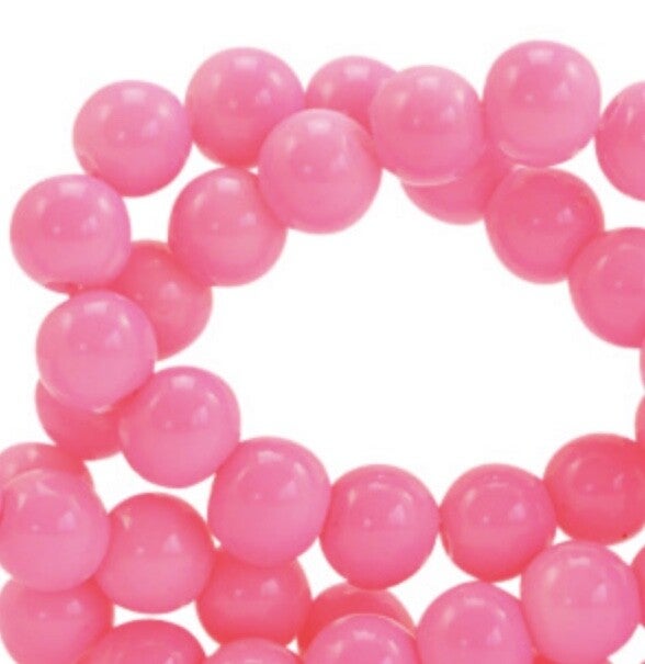 Glaskralen 4 mm opaque Azalea pink